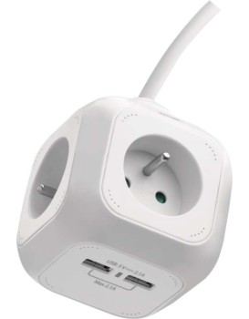 Prodlužovací kabel Coudy se 4 zásuvkami 1 mm² 1,9 m bílý