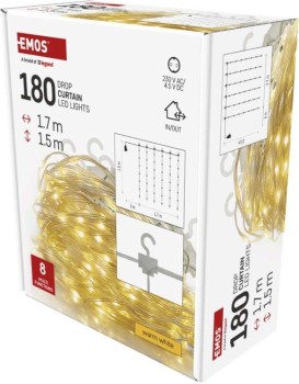 LED vánoční řetěz - záclona Dropi s programy 1,7 m x 1,5 m teplá bílá