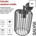 Zahradní nástěnné svítidlo Salvia černé