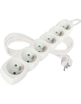 Prodlužovací kabel s 6 zásuvkami 1 mm² Riko 2 m bílý
