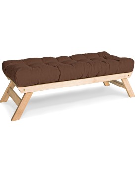 Lavice BREEZIO 02 140 cm z masivu/hnědá