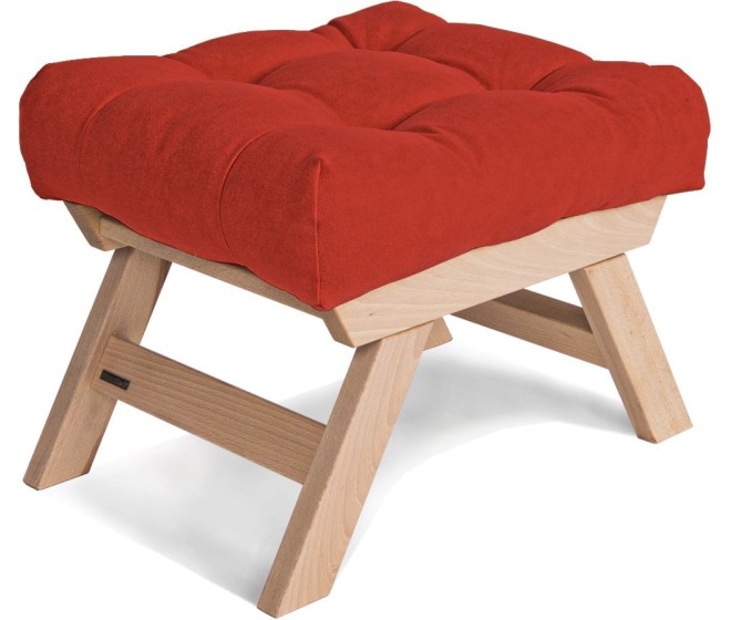 Taburet BREEZIO 02 55 cm z masivu/červený