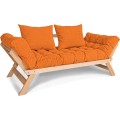 Rozkládací futonová pohovka BREEZIO 01 170 cm z masivu/oranžová