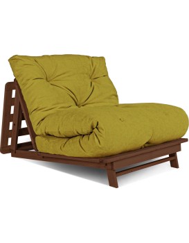 Rozkládací futonové křeslo LAYTI 03 90 cm z masivu/zelené