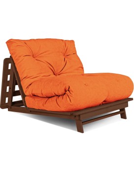 Rozkládací futonové křeslo LAYTI 03 90 cm z masivu/oranžové