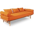 Rozkládací pohovka LE MAR 02 201 cm z masivu/oranžová