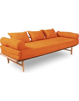 Rozkládací pohovka LE MAR 01 201 cm z masivu/oranžová