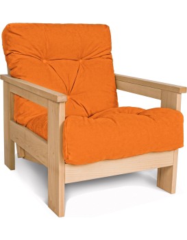 Křeslo MEXICO 01 se sklopným opěradlem z masivu/oranžové