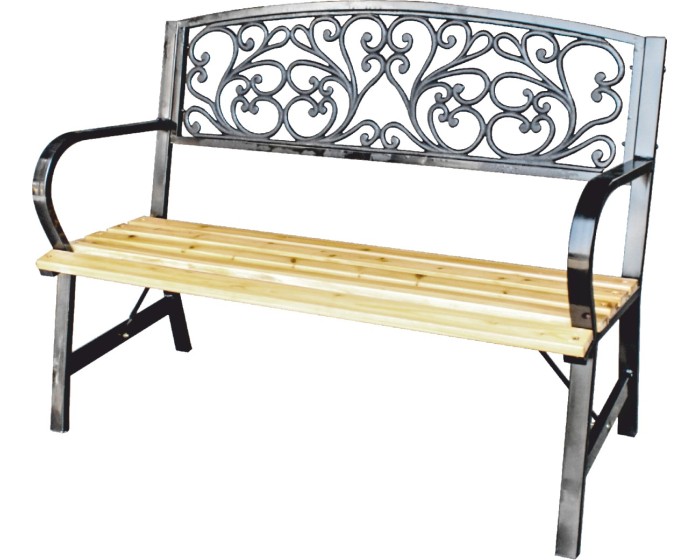 Zahradní lavička REGINA 120 cm přírodní dřevo/černá