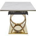 Jídelní rozkládací stůl Hermes 160/240 cm bílý mramor/zlatý