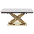 Jídelní rozkládací stůl Hermes 160/240 cm bílý mramor/zlatý