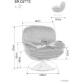 Otočné křeslo BRIGITTE šedé