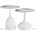 Odkládací stolek Salo B 50 cm bílý/bílý mramor