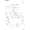 Křeslo Louis Velvet šedé/černé