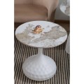 Odkládací stolek Salo B 50 cm bílý/bílý mramor