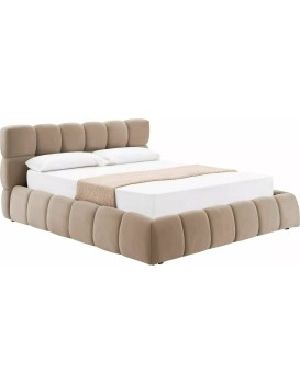 Dvoulůžková postel Parma Bluvel 140x200 tmavě béžová