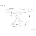 Jídelní rozkládací stůl Gaston 100/135 cm keramika bílý mramor/černý