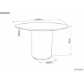 Jídelní stůl Rondo 120 cm bílý mramor/ořech