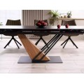 Rozkládací jídelní stůl Genesis 160/220 cm černý mramor/jasan