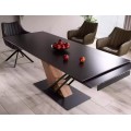Rozkládací jídelní stůl Genesis 160/220 cm černý mramor/jasan