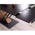 Rozkládací jídelní stůl Genesis 160/220 cm černý mramor/jasan