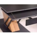 Rozkládací jídelní stůl Genesis 160/220 cm černý mramor/jasan