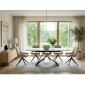 Jídelní rozkládací stůl Westin 120/160 cm keramika černý/bílý mramor