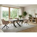 Jídelní rozkládací stůl Infinity 160/240 cm keramika bílý mramor/měděný