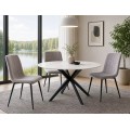 Jídelní stůl Talia 120 cm keramika bílý mramor/černý