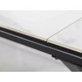 Rozkládací jídelní stůl Logan 160/200 cm keramika bílý mramor/černý