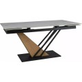 Rozkládací jídelní stůl Genesis 160/220 cm bílý mramor/dub přírodní