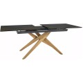 Jídelní rozkládací stůl Loreto 180/230 cm keramika hnědý/dub přírodní