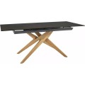 Jídelní rozkládací stůl Loreto 180/230 cm keramika hnědý/dub přírodní