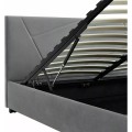 Dvoulůžková čalouněná postel Columbia Velvet 140x200 s úložným prostorem šedá