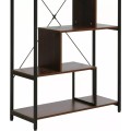 Regál Net B 75 cm ořech tmavý/černý
