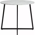 Jídelní stůl Luna 90 cm bílý mramor/černý