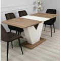 Rozkládací jídelní stůl Vidar 140/180 cm dub craft/krémový