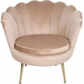 Designové křeslo Camellia samet béžové/zlaté