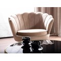 Designové křeslo Camellia samet béžové/zlaté