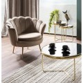 Designové křeslo Camellia samet béžové/zlaté
