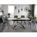 Jídelní rozkládací stůl Westin 120/160 cm keramika černý/bílý mramor