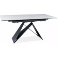 Jídelní rozkládací stůl Westin 120/160 cm keramika černý/bílý mramor