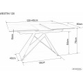 Jídelní rozkládací stůl Westin 120/160 cm keramika černý/bílý mramor
