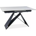 Jídelní rozkládací stůl Westin 120/160 cm keramika černý/bílý mramor