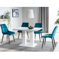 Čalouněná jídelní židle Chic Velvet tyrkysová