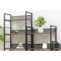 Regál Raw R6 187 cm černý mat/dub přírodní