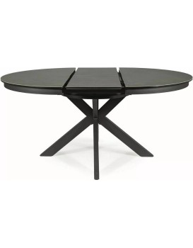 Jídelní rozkládací stůl Porto 120/160 cm keramika šedý/černý