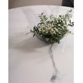 Kulatý jídelní stůl Espero 90 cm bílý mramor/bílý
