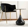 Odkládací stolek Taurus 40 cm černý/zlatý