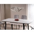 Rozkládací jídelní stůl Apollo 120/160 cm bílý mramor/černý